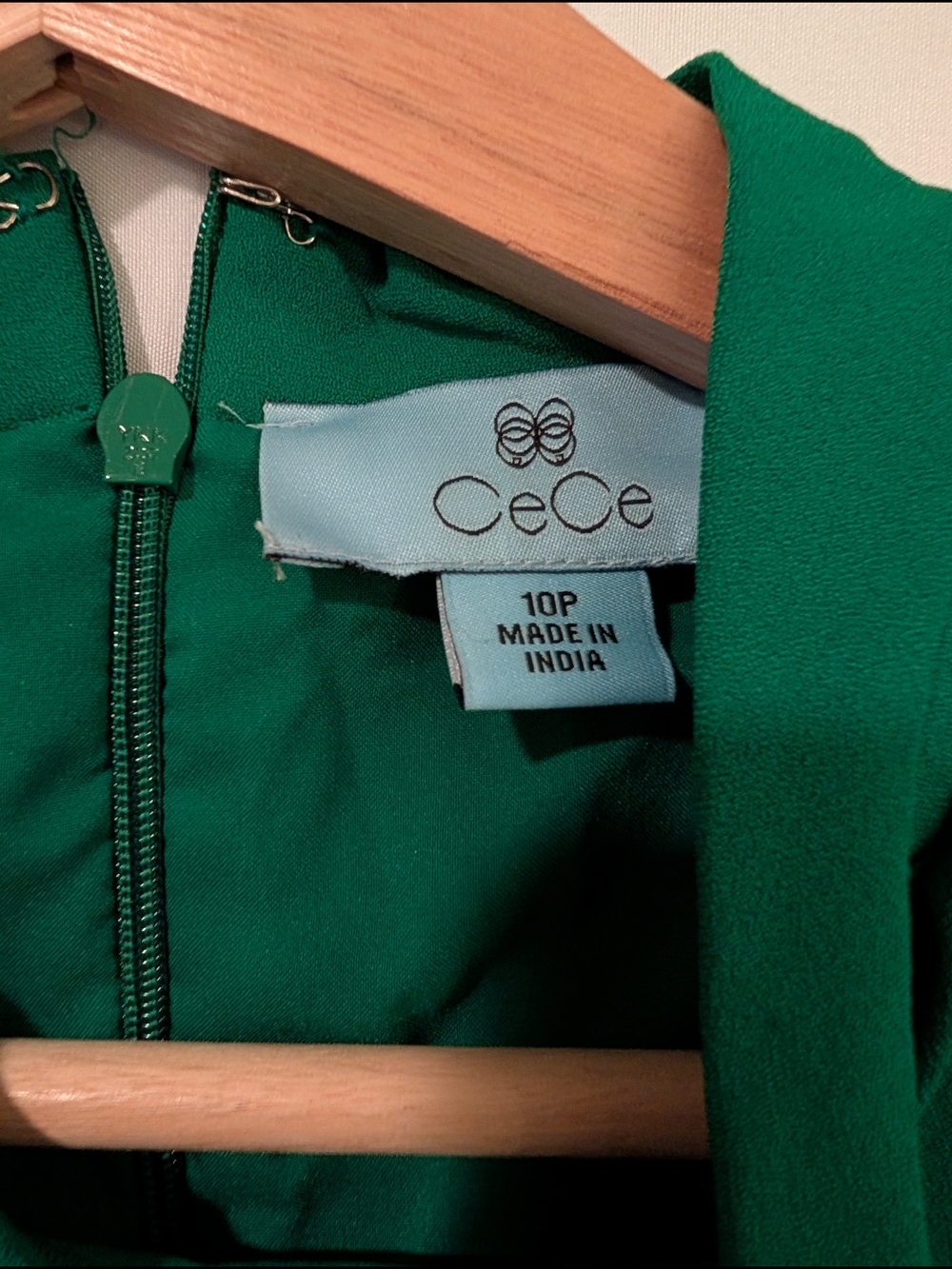 CeCe Emerald Green Tie-Neck Mini Dress - Picture 6 of 12